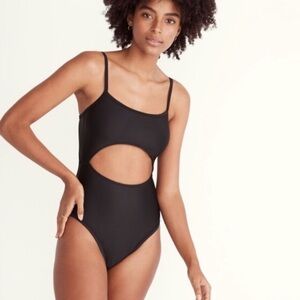 Madewell Black Second Wave Cutout One-Piece Swimsuit Size XL
